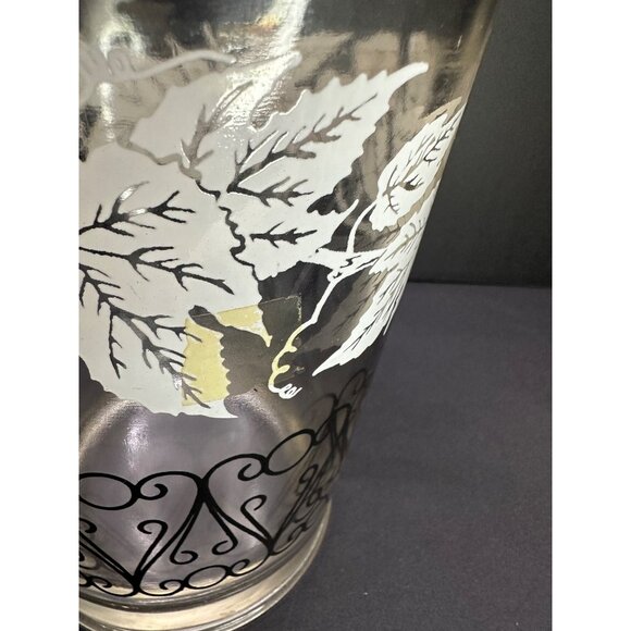 Vtg Bartlett Collin's Style Glass Pitcher Etched Grapevine Design 8.25" Tall - Picture 4 of 9